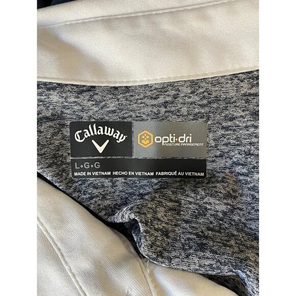 Callaway Opti Dry Lightweight Golf Polo Navy Grey Mens Large - Picture 5 of 7